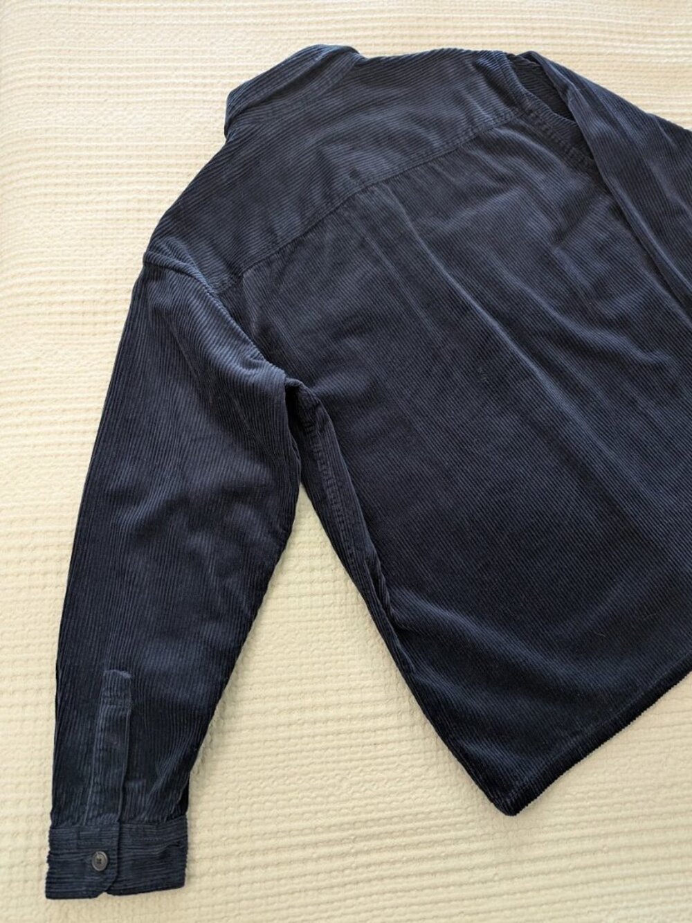 Uniqlo M Cotton Corduroy Navy Shacket Overshirt Y2K Cottagecore Preppy - Picture 8 of 12